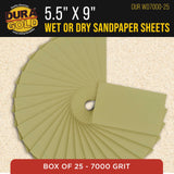 Dura-Gold Premium 7000 Grit Wet or Dry Sandpaper Sheets, 5-1/2" x 9", Box of 25 - Auto Car Color Sanding Detailing, Polishing Wood, Plastic, Glass, Epoxy, Stone, Metal Finishing Hand Sand Block Sander