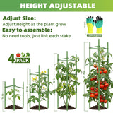EWPJDK 6-Pack Tomato Cage for Garden Plant Support 48 INCH Garden Stakes Adjustable Tomato Cage for Climbing Plants Pots Vegetables Flowers Fruits (6, 48 Inches)