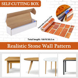 Kochorie 100 Ft x 54 Inch Retro Red Brick Wall Backdrop Tablecloth Roll with Cutter Box Disposable Vintage Stone Brick Door Wallpaper Tablecover for Christmas Halloween Birthday Party Decorations