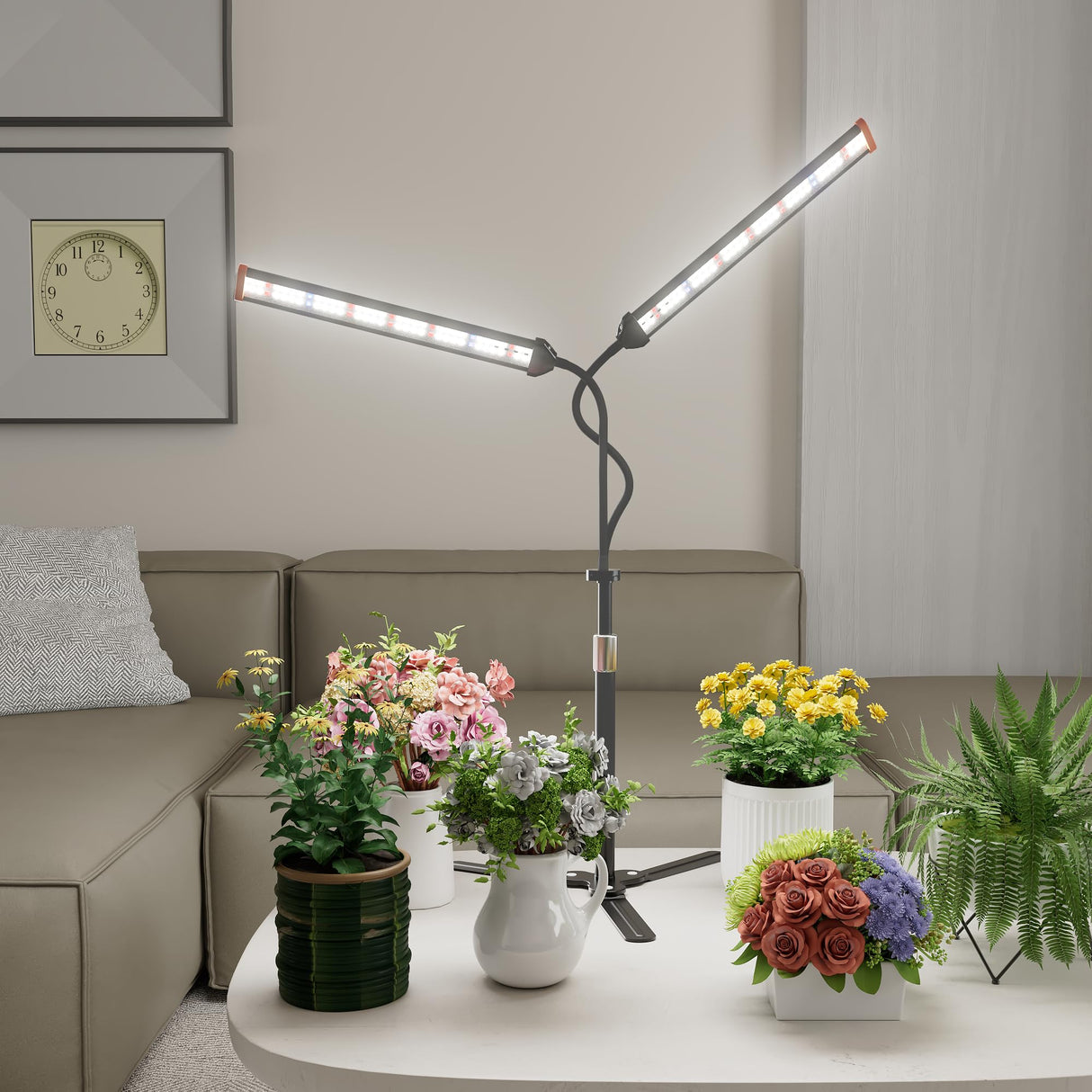 GooingTop Grow Light for Indoor Plants,Height 10-32'' with Dimming & Timer