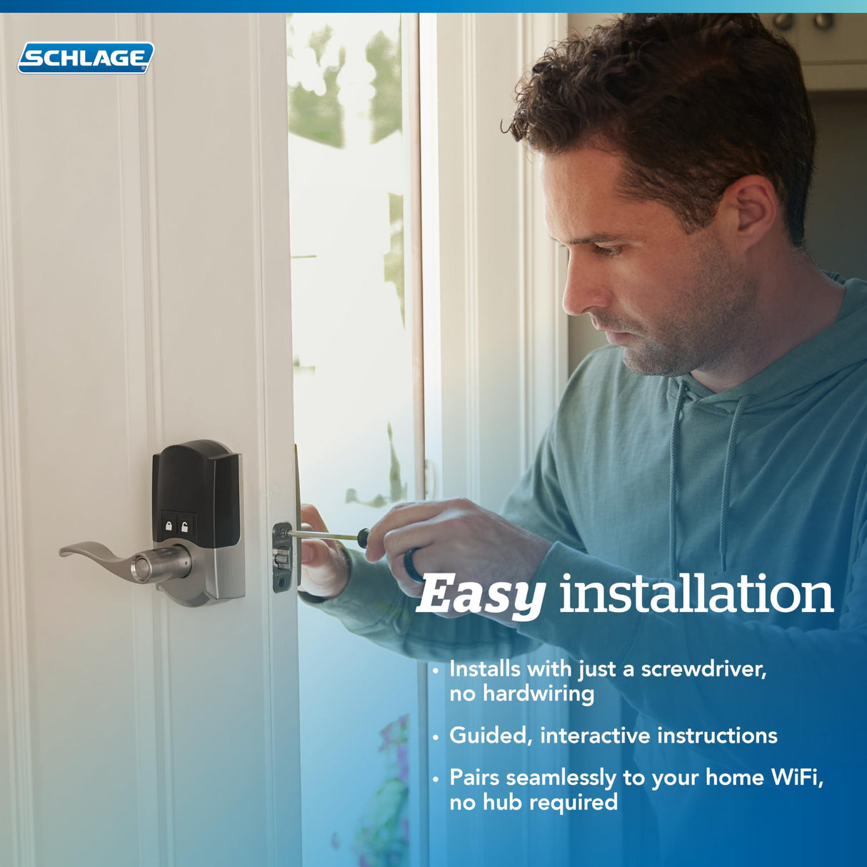 Schlage Encode Smart Wi-Fi Lock with Lever Handle, Touchscreen Keypad, Keyless Entry Door Lock, App Control, Alexa, Google Home and Airbnb Compatible, Aged Bronze, FE789WB CEN 716 LAT