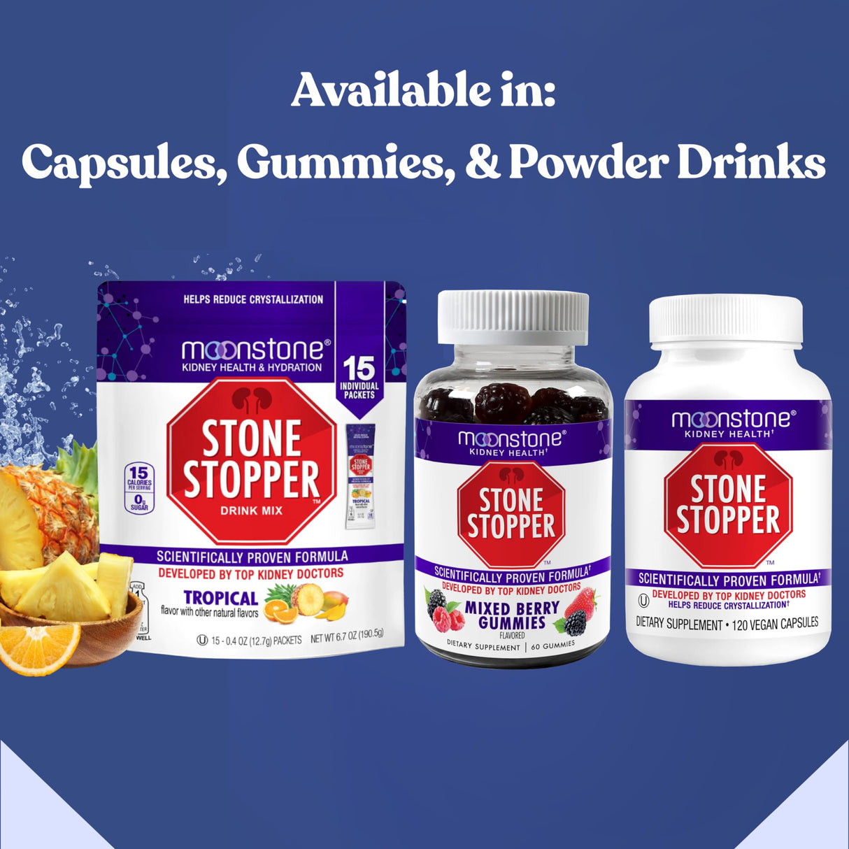 Stone Stopper Capsules, Kidney Stone Prevention, Calcium Oxalate Protector, Alkali Citrate Support Supplement, Developed by Urologists to Support Kidney Health, 60 Day Supply (240 Count)