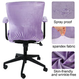 Tallew 4 Pcs Office Chair Covers Set Computer Universal Protective Stretchable Chair Seat Covers Desk Armrest Slipcovers Pads Office Cushion Backrest for Rotating(Purple)