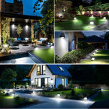 LAMKEEP Solar Spot Lights Outdoor with 60 LED & Auto On/Off, 4 Pack Solar Lights Outdoor Waterproof IP68 with 3 Lighting Modes, 2-in-1 Solars Landscape Light for Outside, Garden, Yard(Cool White)