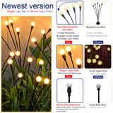 TONULAX Solar Garden Lights - Upgraded Solar Swaying Light, Sway by Wind, Outdoor Lights, Yard Patio Pathway Decoration, High Flexibility Iron Wire & Heavy Bulb Base, Warm White (4 Pack)
