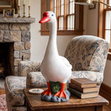 RiKoDaM Large Porch Goose Statue 20 Inch, Resin Front Porch Goose Decor, Geese Decor Lawn and Garden Statue for Patio, Balcony,Yard Decorations, Housewarming Birthday Gifts,White