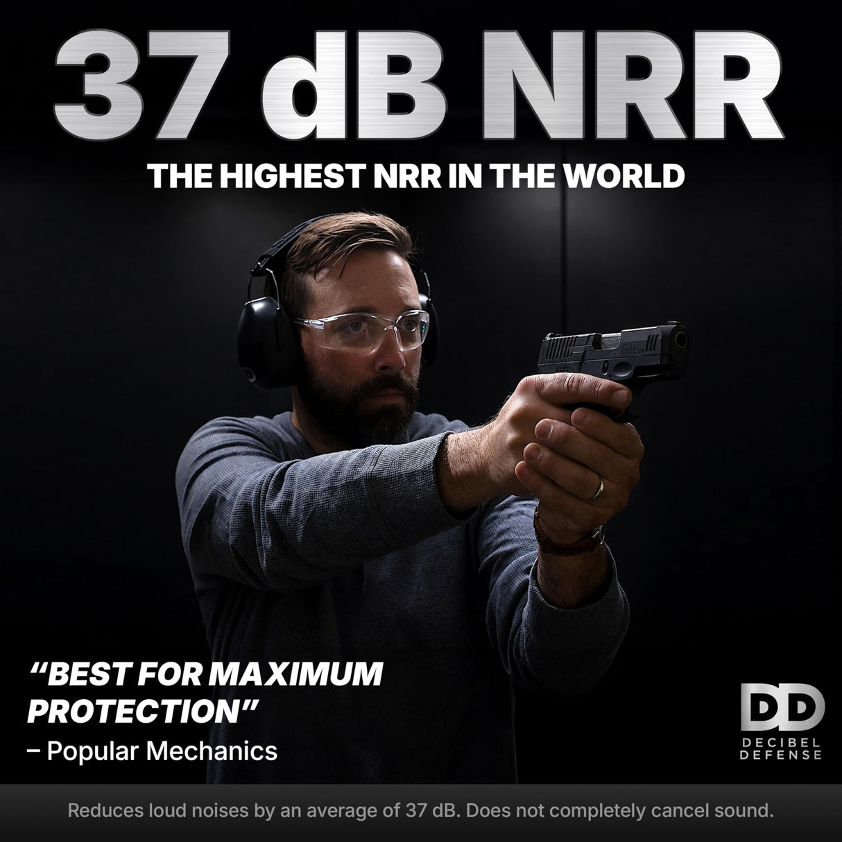 DECIBEL DEFENSE Professional Safety Ear Muffs 37dB NRR - The HIGHEST Rated & MOST COMFORTABLE Ear Protection For Shooting & Industrial Use - THE BEST HEARING PROTECTION GUARANTEED! (GREEN)