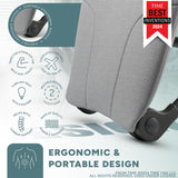 READY ROCKER Deluxe Slate | Adjustable Ergonomic Portable Rocker | Back Pain Relief & Relaxation | Black Rocker & Deluxe Cover | Back & Lumbar Support for Chair | Lightweight & Portable | 3.0 Model