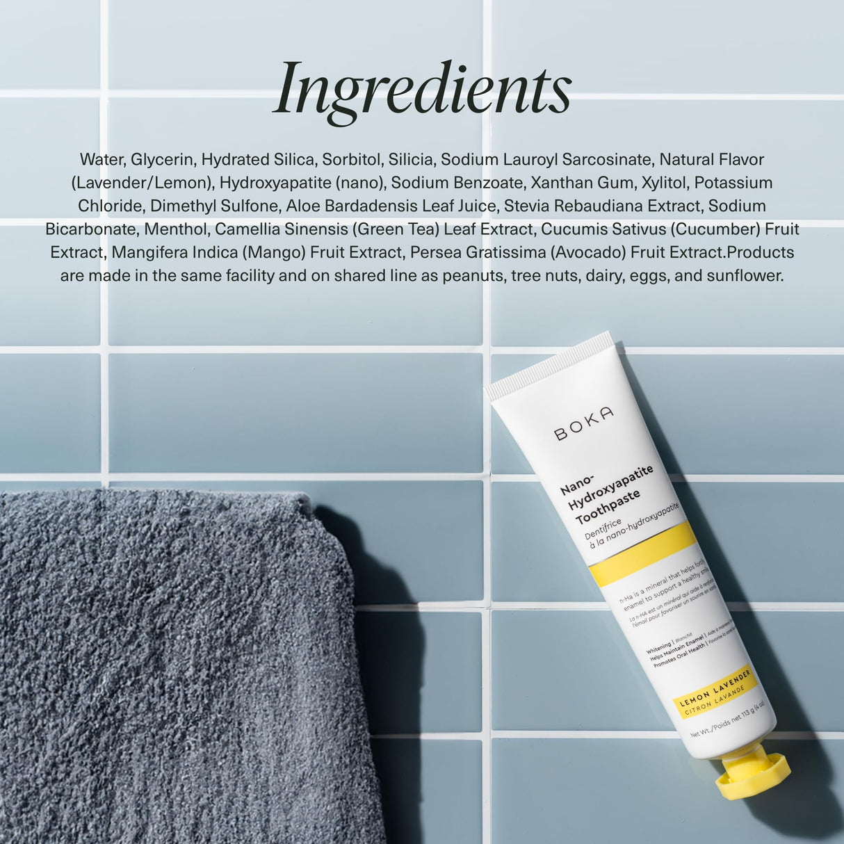 Boka Fluoride Free Toothpaste Nano Hydroxyapatite, Helps Remineralize, Appropriate for Sensitive Teeth, Whitening - for Adult, Kids Oral Care - Refresh Mint Flavor, 4 Fl Oz 3Pk