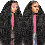 IJFMMEL 34 Inch 13x6 Deep Wave Lace Front Wigs Human Hair 200% Density Deep Curly Human Hair Wigs For Women 13x6 HD Transparent Deep Wave Lace Frontal Wig Human Hairr
