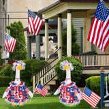 JcHrmers 4th of July Porch Goose Outfits Memorial Day Goose Outfit Fits 23" Plastic Cement Goose Statue Patriotic Goose Costume for USA 250th Anniversary Outdoor Garden Patio Yard Lawn Decor