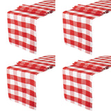ShinyBeauty 4 Packs Checkered Table Runners 108 Inches Long Red and White Table Runner Christmas Decorations Farmhouse Plaid Linen for Dinning Party Outdoor Tables (14”X108”)