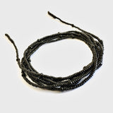 Wrapped Necklace, Black Seed Bead Jewelry, Long Layered Necklace, Tie chokier, Boho Wrapped Choker, Lariat Necklace, Christmas Gift Women