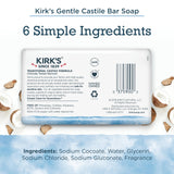 Kirk's Castile Bar Soap for Men, Women & Children - Made with Premium Coconut Oil, Sensitive Skin Formula, Vegan, Non GMO, Original Fresh Scent, 4 oz. Bars, 48 Pack