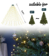 Flechllary Cascading Twinkle Lights for Christmas Tree,400 LED Christmas Tree Lights with 8 Modes,6.6FT x 16 String Lights with Timer for Indoor Party Xmas Decorations(Warm White)
