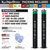 KaiMinDogz Pair of 2" Garage Door Torsion Springs Set with Non-Slip Winding Bar & Gloves,High Precision Electrophoresis Black Coated, for Replacement & Installation, MIN 16,000 Cycles (0.243x2"x41")