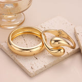 SAMOCO 3Pcs Chunky Gold Bangle Bracelets for Women