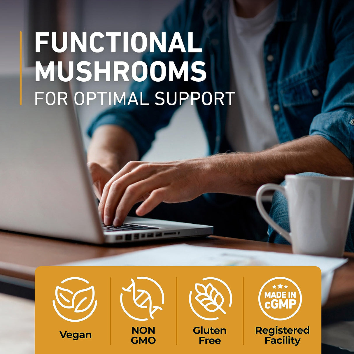 nutriyum Mushroom Gummies 10 Blend 120 pcs - Lions Mane, Ashwagandha, Turkey Tail, Cordyceps, Chaga, Reishi Mushroom Complex - Mushroom Supplement for Immune, Energy, Clarity & Cognitive