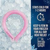 CoolTimeUSA Neck Cooling Tube | Wearable Cooling Wrap for Summer Heat | Hands Free Cold Pack - (Pink) (Set of 3)