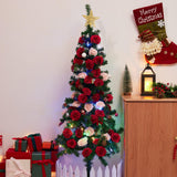 InnoGear Artificial Flowers, 50 Pcs Dark Red Foam Fake Roses Bulk with Stems for Decoration Celebration DIY Wedding Bouquets Centerpieces Bridal Shower Party Christmas Tree