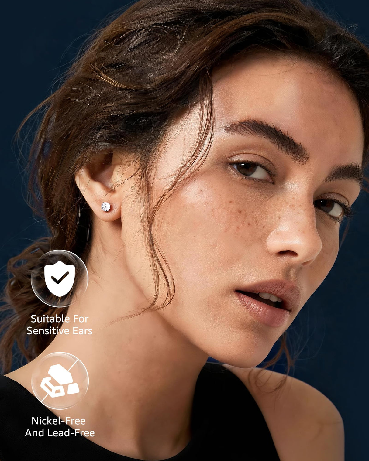 Moissanite Stud Earrings for Women, 925 Sterling Silver Earrings for Men