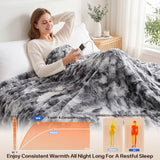 Electric Heated Blanket Throw Size 50"x60", Soft Sherpa Faux Fur Heating Blanket with 10 Adjustable Heat Settings, Fast Heating, 1-8 Hour Timer Auto Shut Off & Overheat Protection & Machine Washable