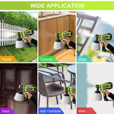 VONFORN Paint Sprayer, HVLP Spray Gun with Cleaning & Blowing Joints, 4 Nozzles and 3 Patterns, Easy to Clean, for Furniture, Cabinets, Fence, Walls, Door, Garden Chairs etc. VF803 VF803 Dark Green
