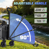 280LBS Small Collapsible Folding Wagon Cart Lightweight with 2 Cup Holders