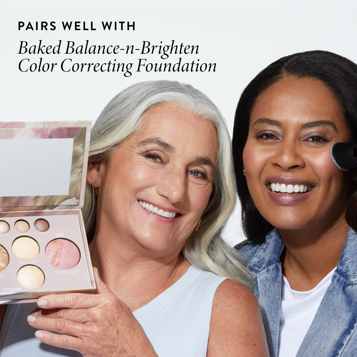 LAURA GELLER NEW YORK Baked Starter Kit: Medium - Best of the Best Full Face Palette + Baked Balance-n-Brighten Powder Foundation + Retractable Angled Kabuki Brush Set