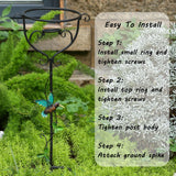TICKCACY 30.5" Gazing Ball Stand, Trident Base Gazing Globe Stand for 10 Inches Gazing Globes, Metal Gazing Ball Display Holder for Outdoor Garden Lawn Yard