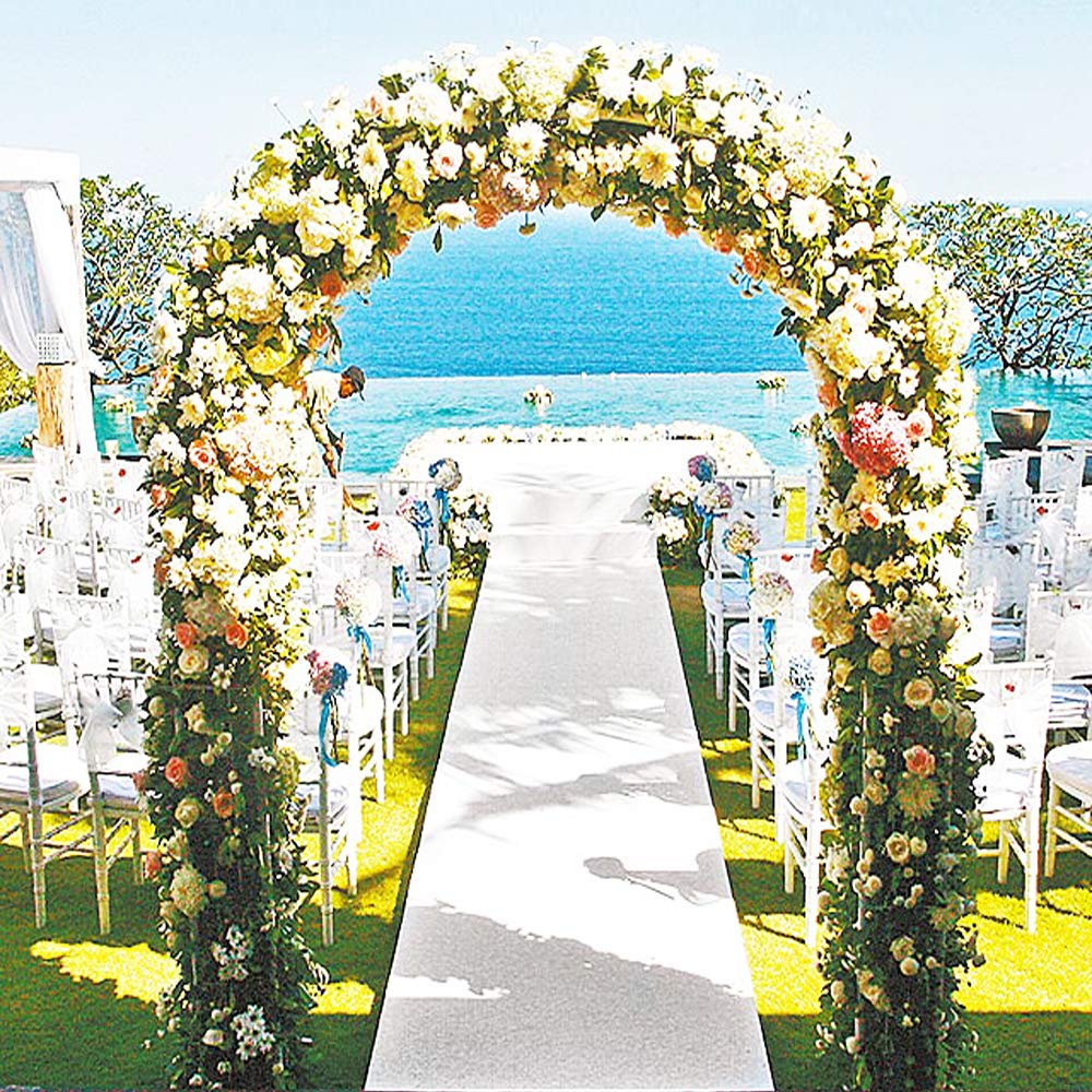 Metal Garden Arbor Wedding Arch 76.8 Inch H x 90.5 Inch W \94.5 Inch H x 55 Inch W Assemble Freely 2 Sizes for Various Climbing Plant Roses Vines Bridal Party Decoration Pergola Arbor (Black)