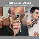 Hair Clippers Set for Men, Hair Clipper Trimmer with LED Display, Professional Cordless Hair Clipper Shaver Beard Trimmer, Hair Cutting Machine for Men, Holiday Gift for Him Father's Day Gift