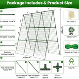 2 Pack Cucumber Trellis 48" L x 48" H, A-Frame Garden Trellis for Climbing Plants Outdoor, Vegetable Trellis for Raised Bed, Support for Squash Pea Zucchini Grape Flowers Tomato