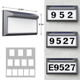 Solar Address Sign, Lighted Address Numbers Outdoor Waterproof, Illuminated LED Address Plaque, House Numbers for Outside, Grey