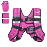 PACEARTH Weighted Vest, 4lb/6lb/10lb/12lb/16lb/20lb/25lb/30lb Weight Vest with Reflective Stripe, Body Weight Vests Adjustable for Men, Women Workout, Strength Training, Running, Walking, Jogging