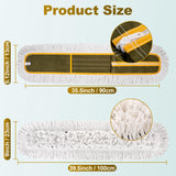 4-Pack 36'' Universal Microfiber and Cotton Mop Pads – Loop End - Easy Zipper - Compatible with Industrial Dust Mops – Reusable Replacement Heads for Commercial Floor Cleaning & Janitorial Supplies