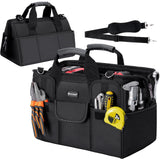 TICONN Heavy Duty Tool Bag with Multi-Pockets, Portable Tool Box Organizer Storage Bag, with Adjustable Shoulder Strap and Ergonomic Handle (Blue, 14" Standard Base)