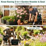 KELHOMECL Garden Kneeler and Seat - Extra Wide Thick EVA Pad, Heavy Duty Foldable Garden Bench Holds 350lbs, 2-in-1 Gardening Stool with Detachable Tool Bags, Gardening Gifts for Women, Men & Seniors