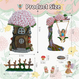 Landoraloria Miniature 8 Pcs Mini Garden Furniture, Fairy Garden Accessories Kit, Resin Figurines with Swing Set, Whimsical Theme, for Outdoor Patio, Yard, Lawn, or Desk