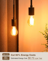Lafoy A19 E26 Amber Light Bulbs 2200K Soft Warm, Vintage LED Edison Bulbs 60 Watt Equivalent, Dimmable Antique Old-Fashioned Style 60W Replacement, 550 Lumen Medium Base Lightbulbs, 120V 6 Pack