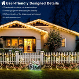 Nielfoi Warm White Christmas Lights Outdoor, 66ft 640 LED Icicle Lights for Outside House with Connectable Clear Wire 8 Modes Timer, Plug in Waterproof for Eaves Yard Party Indoor Holiday Decoration