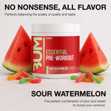 RAW Essential Pre-Workout Powder (Sour Watermelon) - Chris Bumstead Sports Nutrition Supplement for Men & Women - Preworkout Energy Powder with Caffeine, L-Citrulline, L-Tyrosine, & Beta Alanine Blend