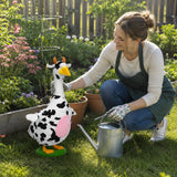 Honic Cow Goose Outfit Porch Cow Goose Clothes Fits 23" Cement Plastic Goose Statue for Outdoor Spring Garden Lawn Yard Patio Decor (Classic)