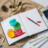 Ohuhu Mix Media Pad - 10"x7.4" Mixed Media Art Sketchbook, 120 lb/200 gsm Heavyweight Papers, 78 Sheets/156 Pages, PU Hardcover Mixed Media Paper Pad for Acrylic Painting Christmas Gift