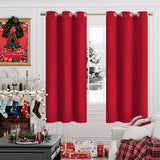YoungsTex Red Blackout Curtains 63 Inch Length for Bedroom - Grommet Room Darkening Window Drapes Thermal Insulated for Christmas Living Room, 2 Panels, 42 x 63 Inch