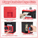Refasy Children's Toy for 5-7 & 8-16 Year Olds - Piggy Banks & ATM for Boys & Girls - Perfect Birthday & Christmas Gifts - Red
