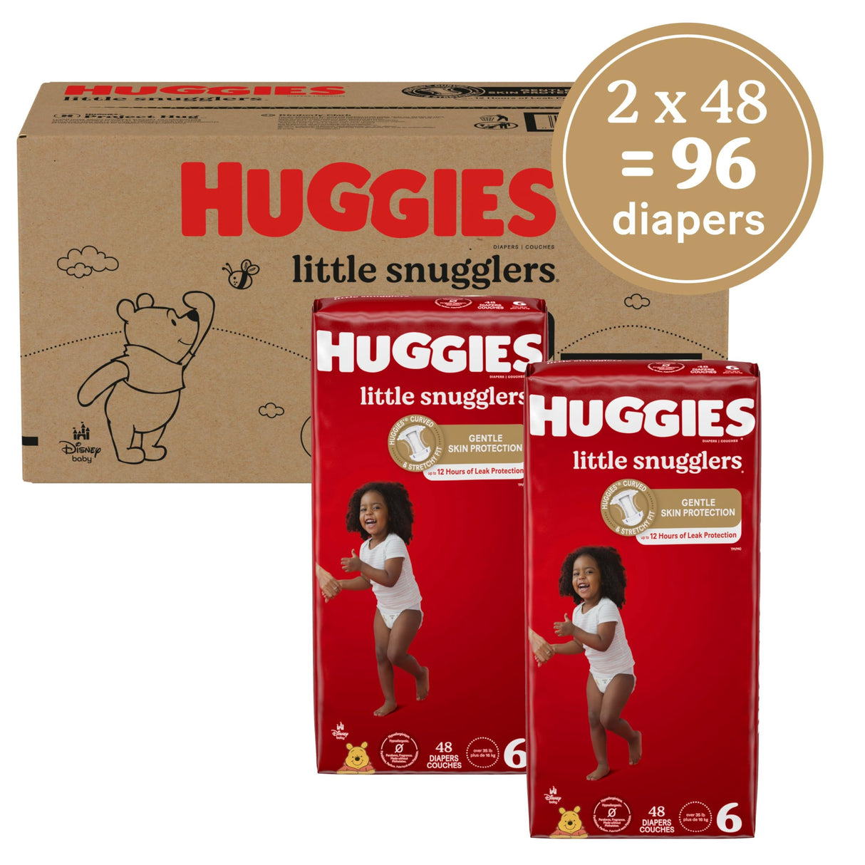 Huggies Little Snugglers Baby Diapers, Size 1, 96 Ct