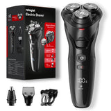 Electric Razor for Men, rategist Rechargeable Shaver, Waterproof Wet Dry Cordless, Adjustable Speeds, with Nose Hair Trimmer