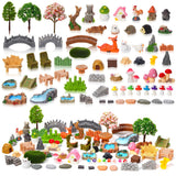 GGSTDDUP 65 Pcs Fairy Garden Accessories Mini Resin Animals Figures