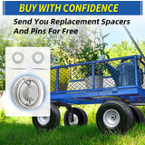 GICOOL 4.10/3.50-4" Flat Free Tire and Wheel, 10" Solid Tire with 5/8" Axle Bore Hole, 2.2" Offset Hub for Hand Truck Garden Wagon Cart Trolley Dolly Lawn Mover Replacement